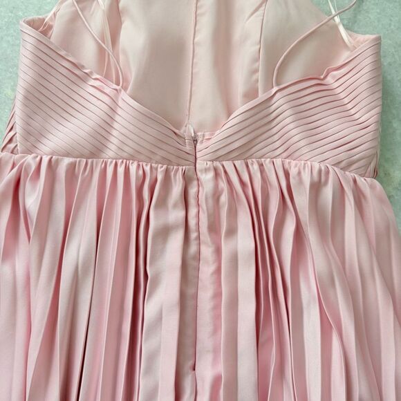 Amur Kamari Pleated Halterneck Maxi Dress in Rosewater Pink Size 4 - Picture 8 of 12